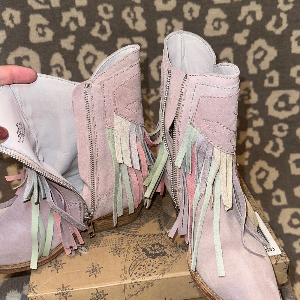 Free People Collection Lawless Fringe Western Booties in Pink Multi ππ - Picture 8 of 17